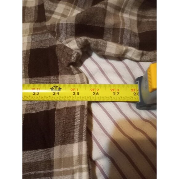 NEW St Johns Bay Flannel Shirt Men XLT Brown Plaid Button Front Long Sleeve NWT - Picture 9 of 10